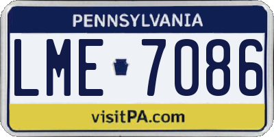 PA license plate LME7086