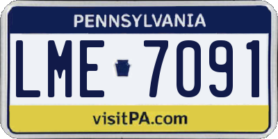 PA license plate LME7091
