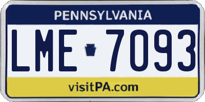 PA license plate LME7093