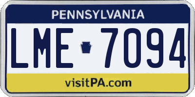 PA license plate LME7094