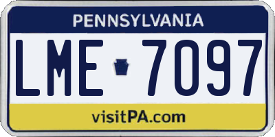 PA license plate LME7097