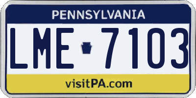 PA license plate LME7103