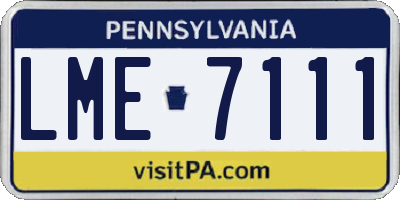 PA license plate LME7111