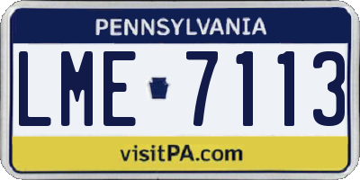 PA license plate LME7113