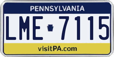 PA license plate LME7115