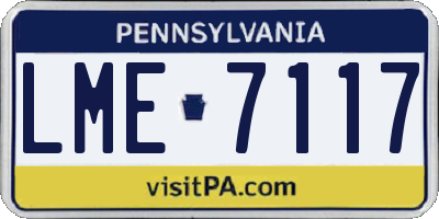 PA license plate LME7117