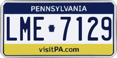 PA license plate LME7129