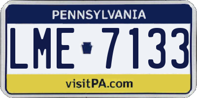 PA license plate LME7133