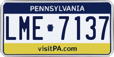 PA license plate LME7137