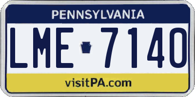 PA license plate LME7140
