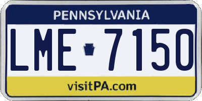 PA license plate LME7150