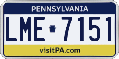 PA license plate LME7151