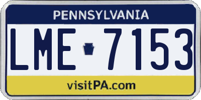PA license plate LME7153
