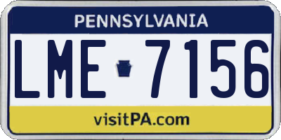 PA license plate LME7156