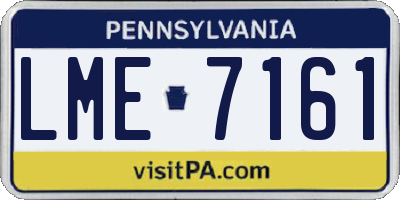 PA license plate LME7161