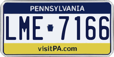 PA license plate LME7166