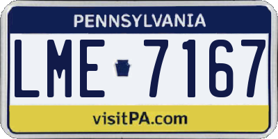 PA license plate LME7167