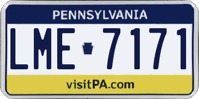 PA license plate LME7171