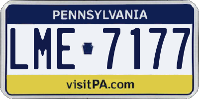 PA license plate LME7177