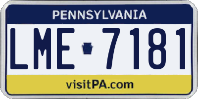 PA license plate LME7181