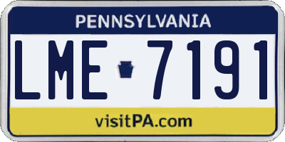 PA license plate LME7191