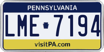PA license plate LME7194