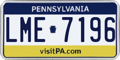 PA license plate LME7196