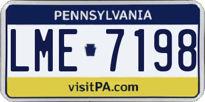 PA license plate LME7198