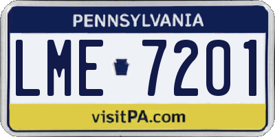 PA license plate LME7201