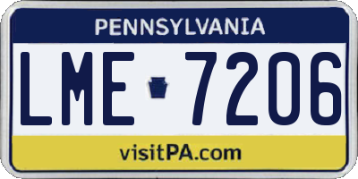 PA license plate LME7206