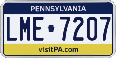 PA license plate LME7207