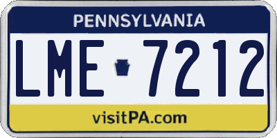 PA license plate LME7212
