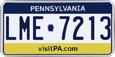PA license plate LME7213