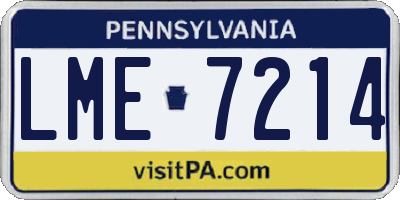 PA license plate LME7214