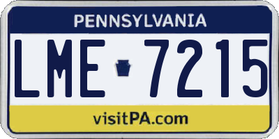 PA license plate LME7215