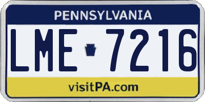 PA license plate LME7216