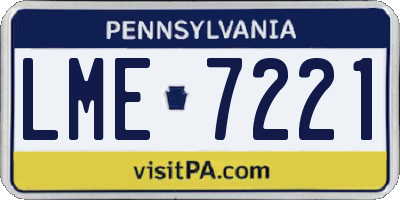 PA license plate LME7221