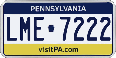 PA license plate LME7222