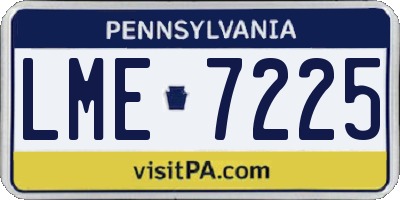PA license plate LME7225