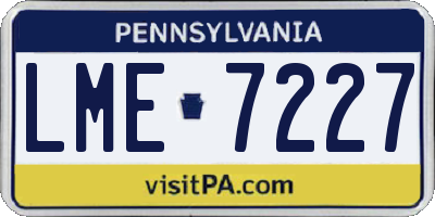 PA license plate LME7227
