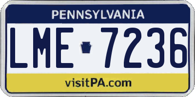 PA license plate LME7236