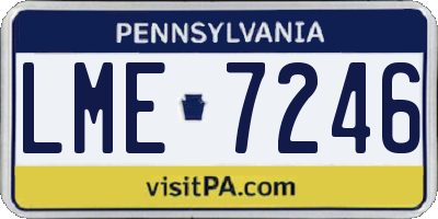 PA license plate LME7246