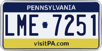 PA license plate LME7251