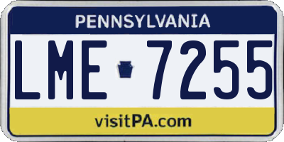 PA license plate LME7255