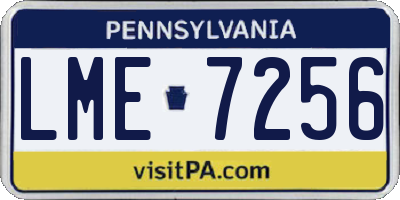 PA license plate LME7256