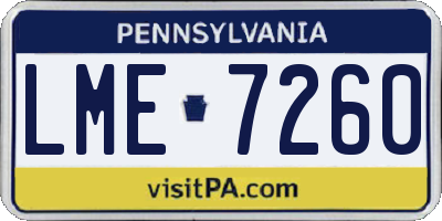 PA license plate LME7260