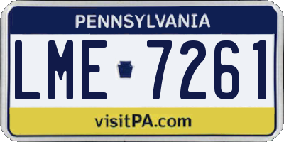 PA license plate LME7261