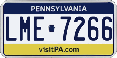 PA license plate LME7266