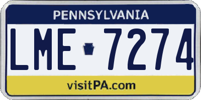 PA license plate LME7274