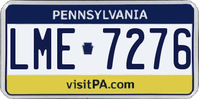 PA license plate LME7276